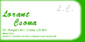 lorant csoma business card