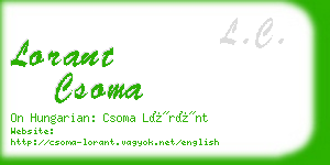 lorant csoma business card